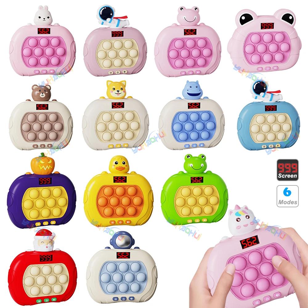 Электронный игровой автомат Pop Quick Push Bubbles 999 уровня, детские забавные сжимающие игрушки с героями мультфильмов, антистрессовые сенсорные пузырчатые игрушки, подарки