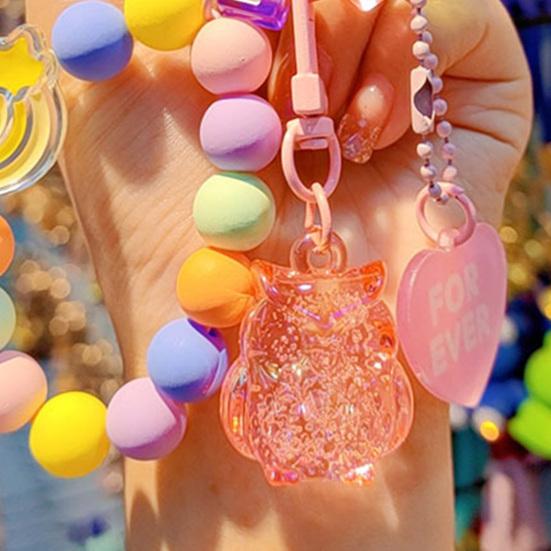 Браслет-ремешок на запястье для телефона с бусинами и подвеской-совушкой, брелок-цепочка против потери, шнурок для мобильного телефона, сумки, ключей