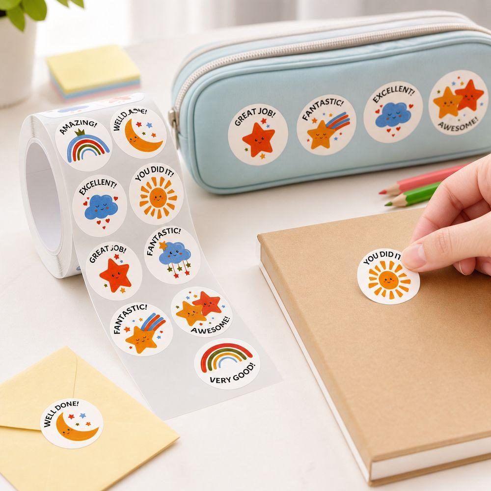 Paper Reward Stickers Adhesive Labels Sticker Roll Gifts Cartoon Stickers Student Encouragement