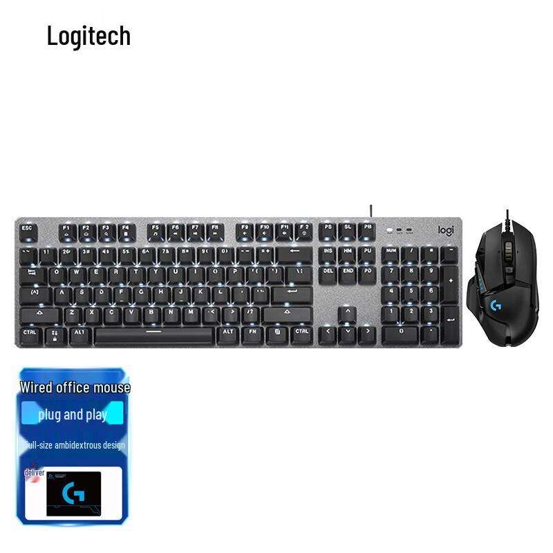 Logitech K845 + G502 HERO Wired Gaming Keyboard and Mouse Combo