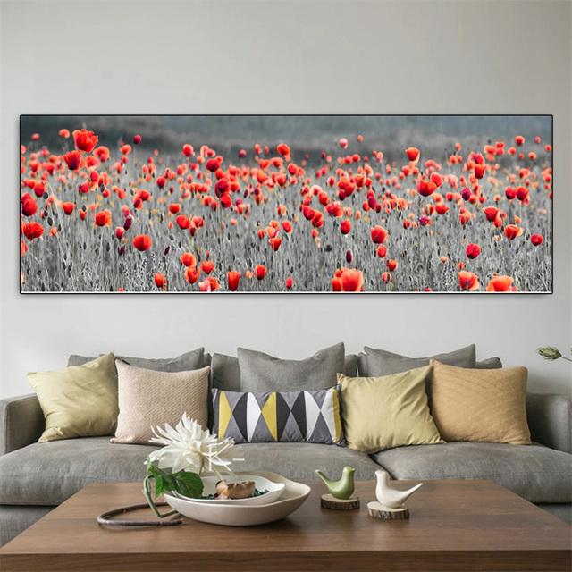 Пейзаж, черно-белый красный MAC, холст, живопись, постеры с природой и принтами, настенные художественные фотографии, домашний декор для гостиной, без рамки