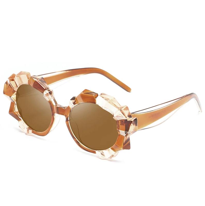 Irregular Plastic Frame Pink Lens Myopia Sun Glasses With Degree Sun Glasses For Women Prescription 0 -0.5 -0.75 To -6