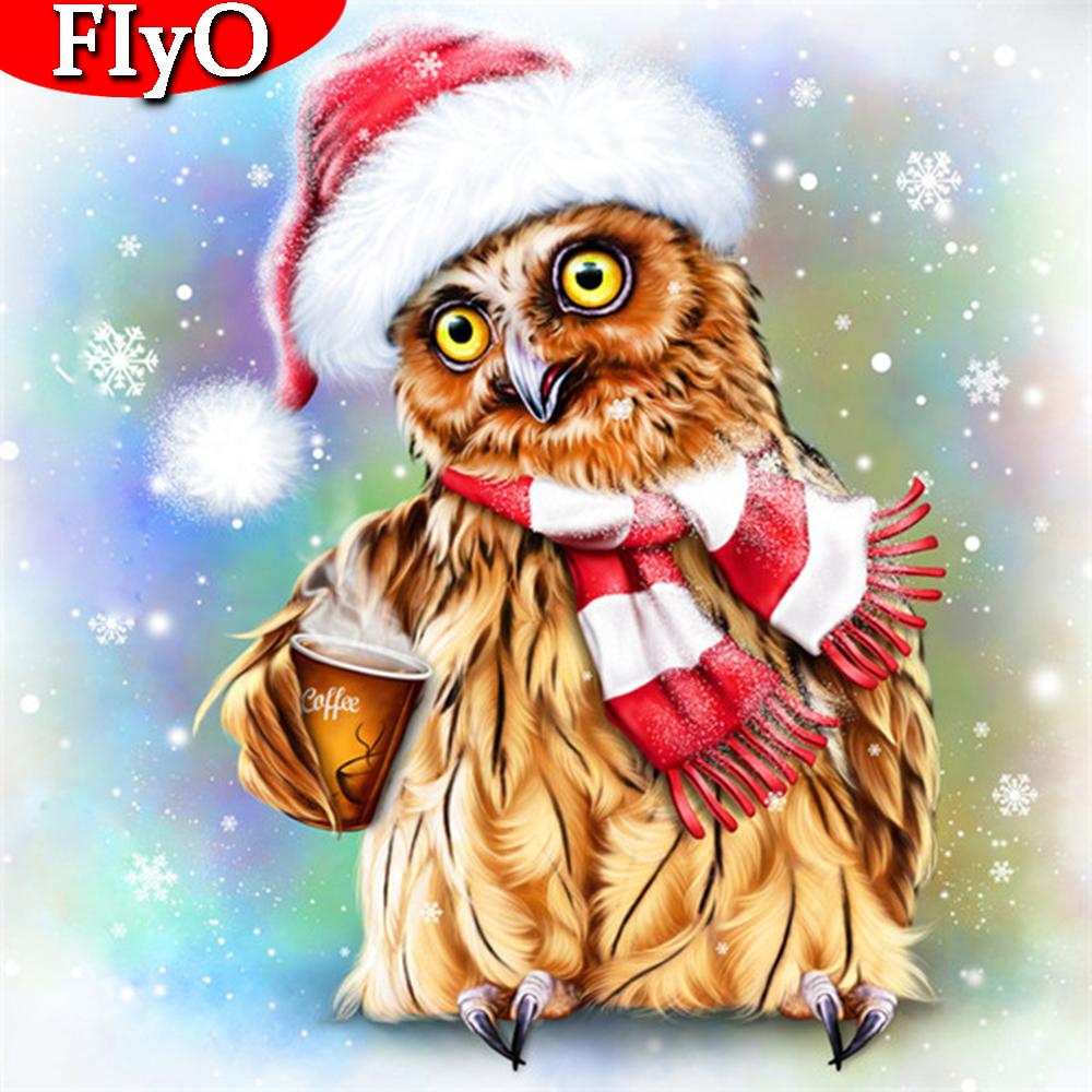 Алмазная картина Сова, полная квадратная вышивка крестиком, распродажа, алмазная живопись, мозаика с изображением животных, набор страз, Рождественское украшение