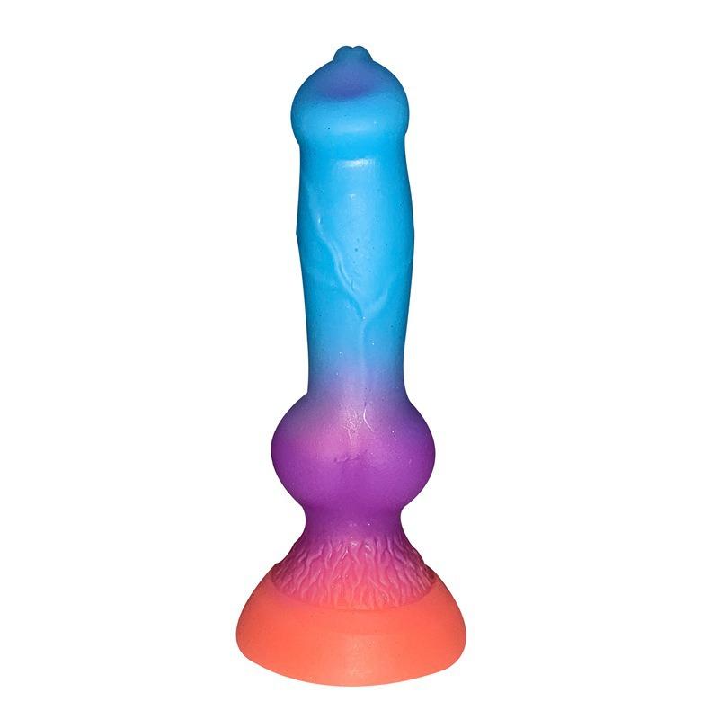 Светящийся в темноте реалистичный собачий дилдо - Фантазийная игрушка в форме животного для женщин, Взрослая секс-игрушка из жидкого силикона, Сверхмягкий стимулятор пениса