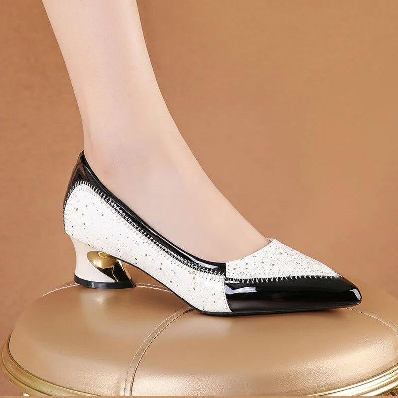 Модные женские туфли на одинарной обуви на высоком каблуке с мягкой подошвой и толстым каблуком