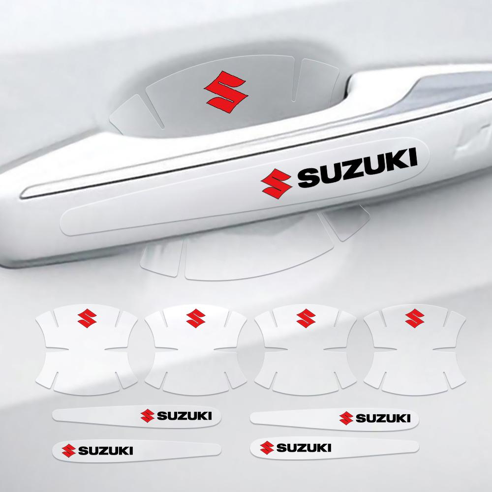 4/8Pcs Car Door Bowl Handle Anti-collision Sticker Protective Strip For Suzuki Swift Samurai Vitara SX4 Jimny Alto Kaiser Ingnis