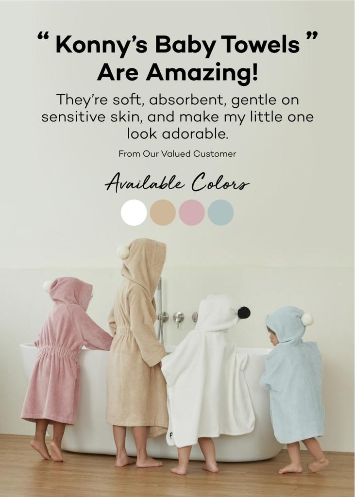 Konny Детское полотенце с капюшоном Предотвращает переохлаждение после купания Для купания с капюшоном Для младенцев от 0 до 3 лет (Конни) Сертифицировано Oeko-Tex, для купания, Мягкое, Впитывающее,
