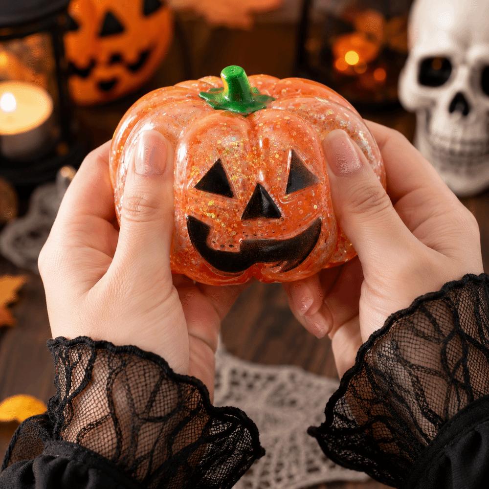 Soft Halloween Shiny Fidget Toy Slow Rebound Pumpkin Shaped Squishy Toy  Relax Toys