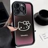 Темно-фиолетовый чехол Hello Kitty для iPhone 13X/14Pro/15Plus/16Promax