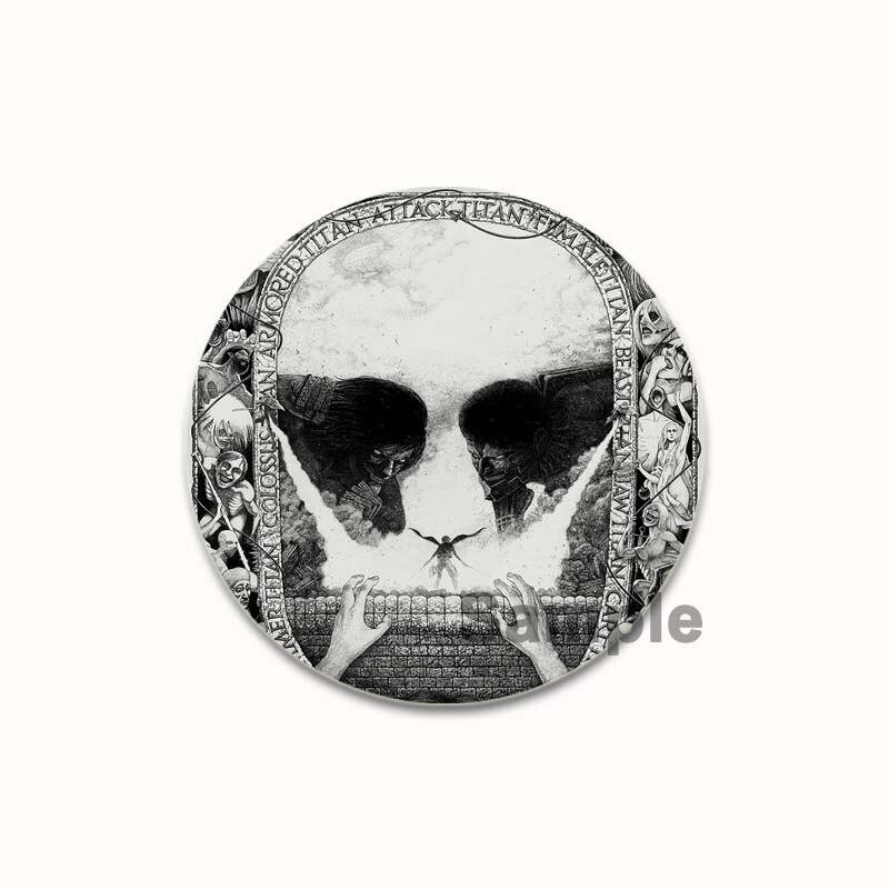 58mm Classic Anime Attack On Titan Brooch Cartoon Figure Badges for Backpack Decoration Clothes Lapel Pin Accessories Fan's Collection