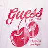 Детская футболка с принтом «вишневая гроздь» и стилизованным логотипом GUESS