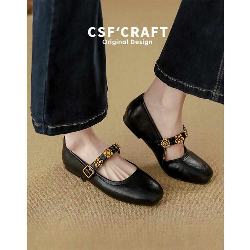 Мягкие туфли-лодочки из овчины в стиле ретро, женские новые туфли на весну и лето, неглубокие одинарные туфли на плоской подошве с ремешком на одной пряжке, маленькие кожаные туфли