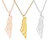 Stainless Steel Modern Pendant Necklace Palestine Israel Design Women Men