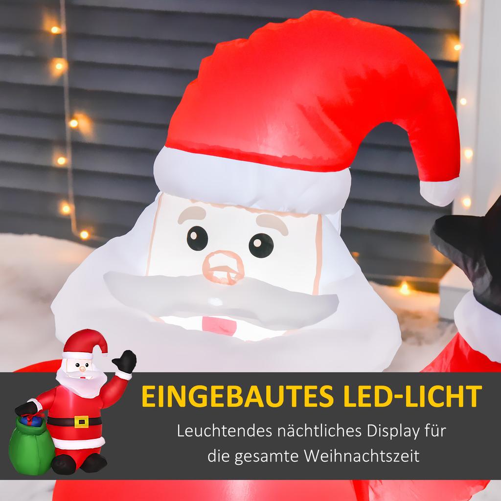 Christmas Decoration Inflatable Santa Claus Outdoor Christmas Decoration, incl. Blower, 1.2 m, Red + White