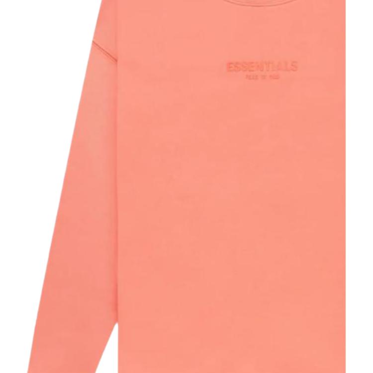 Fear of God Essentials FW22 Relaxed Crewneck With Logo Print Unisex Sweatshirt Coral-Red FOG-FW22-096