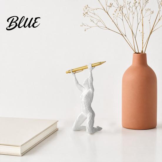 Органайзер для домашнего офиса, 3D-печатный коленный держатель для ручек, Органайзер в стиле тяжелой атлетики, Матовый белый держатель, Креативный держатель для карандашей для настольного декора
