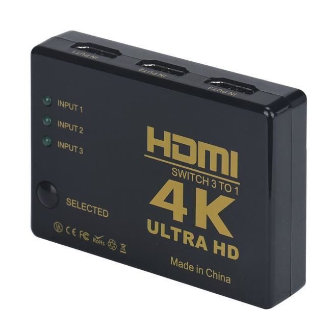 Мини-переключатель аудио-видео 3 порта 1080p 4K HDMI Lin # 85