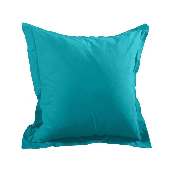 Taie D'oreiller - Alice - Coton 100% - 65 X 65 Cm - Bleu Canard