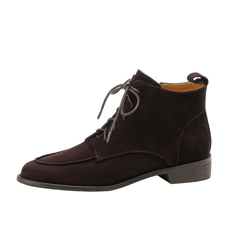 Ботинки Martin женские 2024 новые матовые ретро-ботинки на толстом каблуке со шнуровкой высокого класса небольшие короткие женские ботинки осень и зима