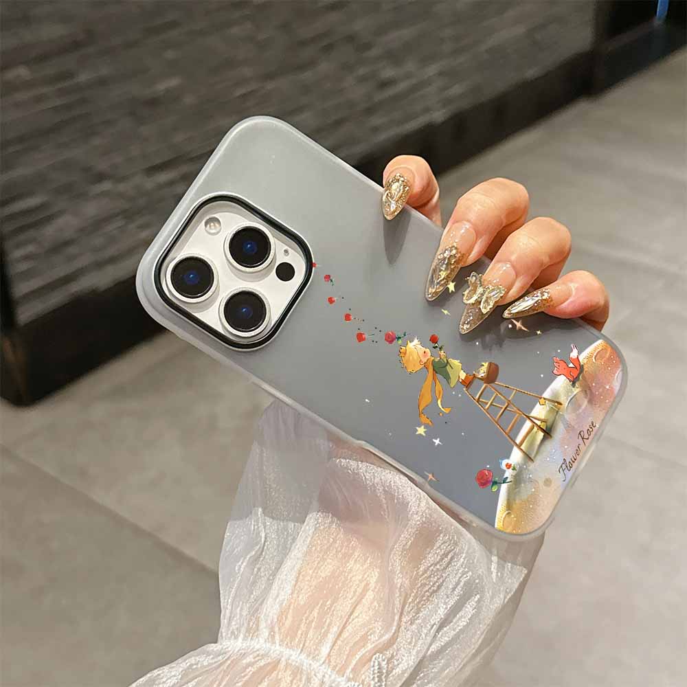 Милый Модный Чехол для Телефона Планета Маленького Принца Для iPhone 17 AIR 16 15 14 13 12 11 Pro Max Plus Матовый Чехол с Ощущением Кожи