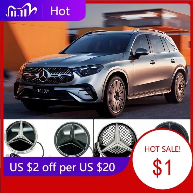 Автомобильная наклейка Для Mercedes Benz Автомобиль Передняя решетка Логотип Свет Зеркальная поверхность Светодиодный значок Эмблема Светящийся Декоративный свет Для Mercedes Ben