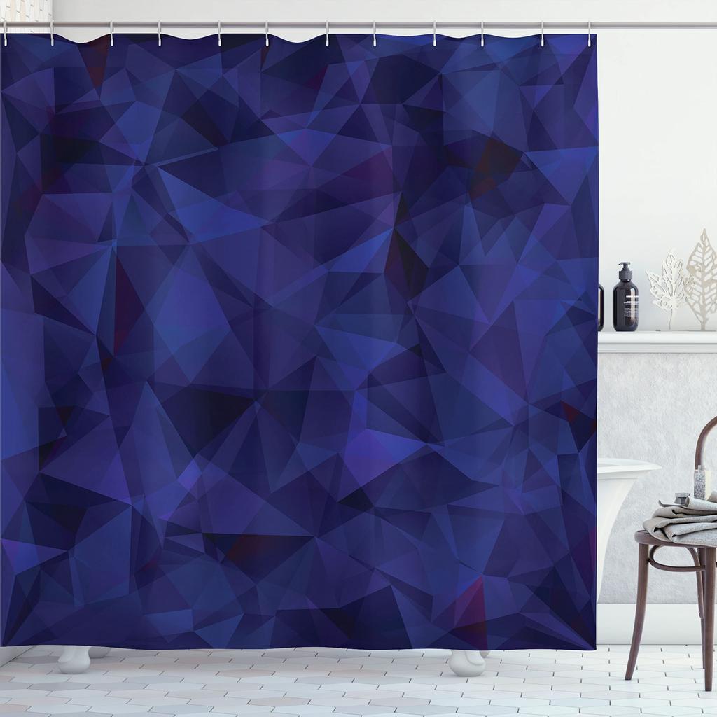 Mosaic Shower Curtain,Modern Mosaic Geometric Seamless Tiles Design Patchwork Artwork Polyester Fabric Waterproof Shower Curtain