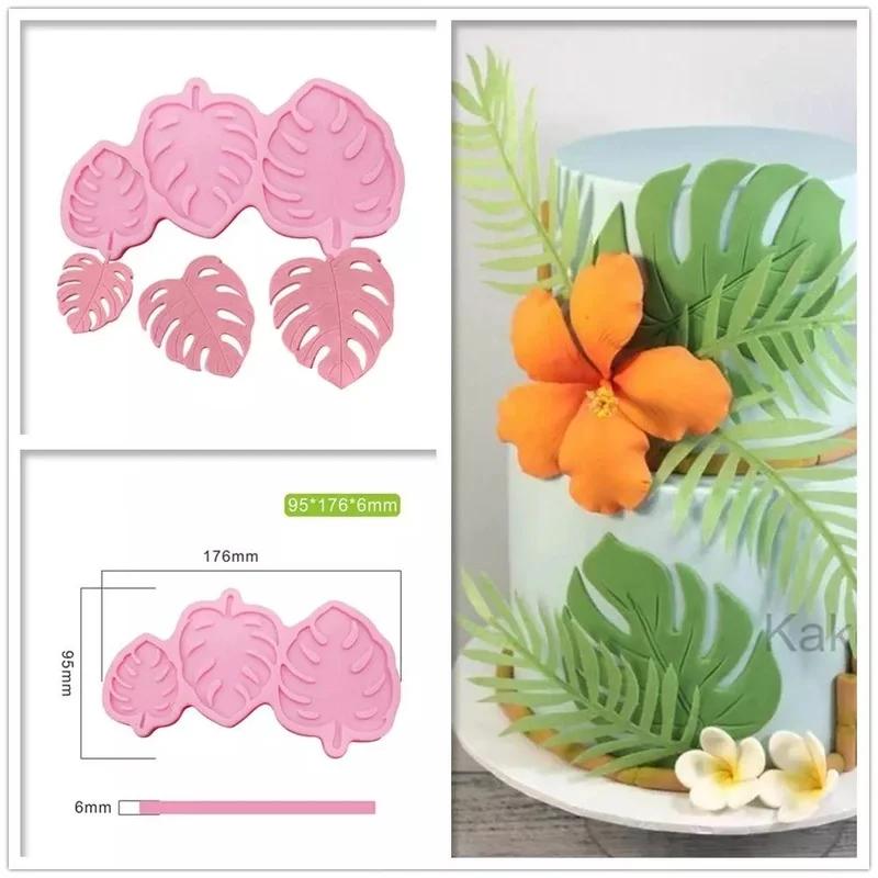Monstera Deliciosa Leaf Shape Silicone Baking Mold Fondant Cake Decorating Tools