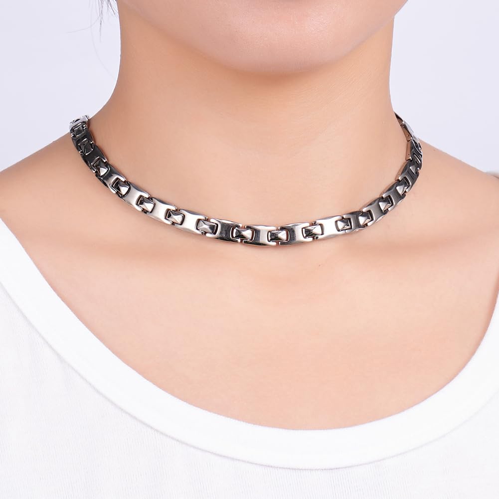 Germanium Magnetic Static Pure Lightweight and Comfortable Special Gift Rose Day Birthday Metal Allergy Friendly [QIAOZILI] Necklace, Necklace,