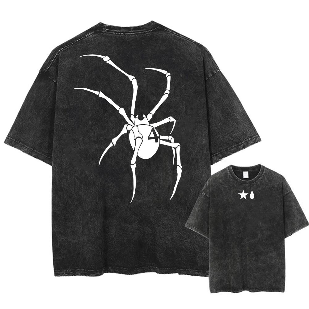 Аниме Hunter X Hunter Хисока и Хролло Логотип Выстиранная Графическая Футболка Мужская Винтажные Футболки Повседневный Хлопок Уличная Одежда Топ