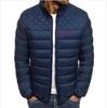 Men's Trendy Diamond Pattern Stand-Up Collar Cotton Jacket - Autumn/Winter Collection
