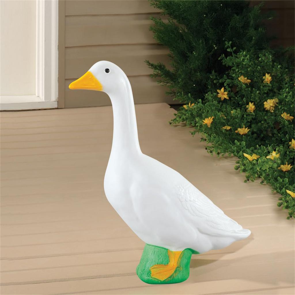 18 см Белый Гусь Садовый Декор Уникальный Открытый Садовый Ландшафт Статуя Животного для Украшения Дома Фигурки Животных Подарок