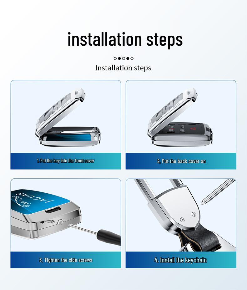 Jaguar Key Cover for XEL, XFL, E-Pace, F-Pace, F-Type, XE, XF, I-Pace, XJL Models (Unisex)