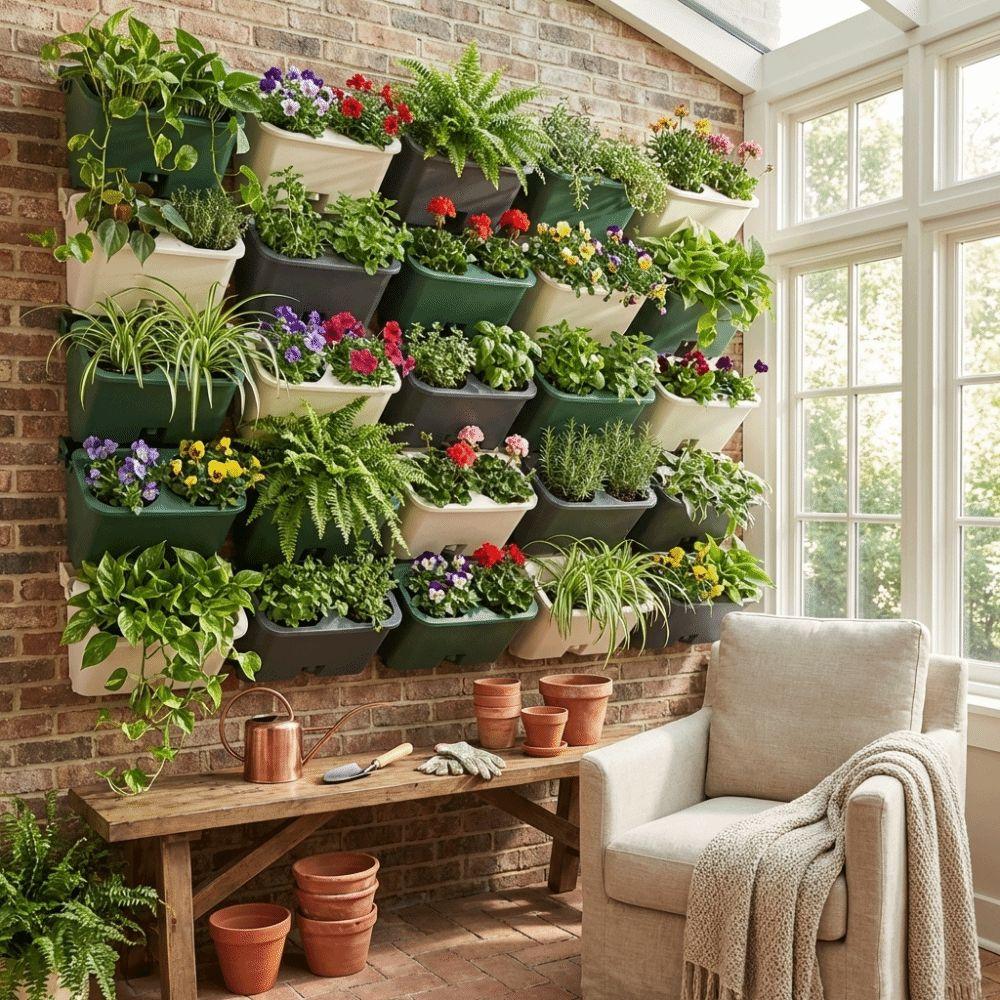 Self Watering Wall Flowerpot Plastic Plants Grow Container Creative Plant Holder  Living Room