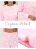 Cheibear Heart Print Winter Fleece and Flannel Pajama Loungewear Size XL Women's Set, Pink,