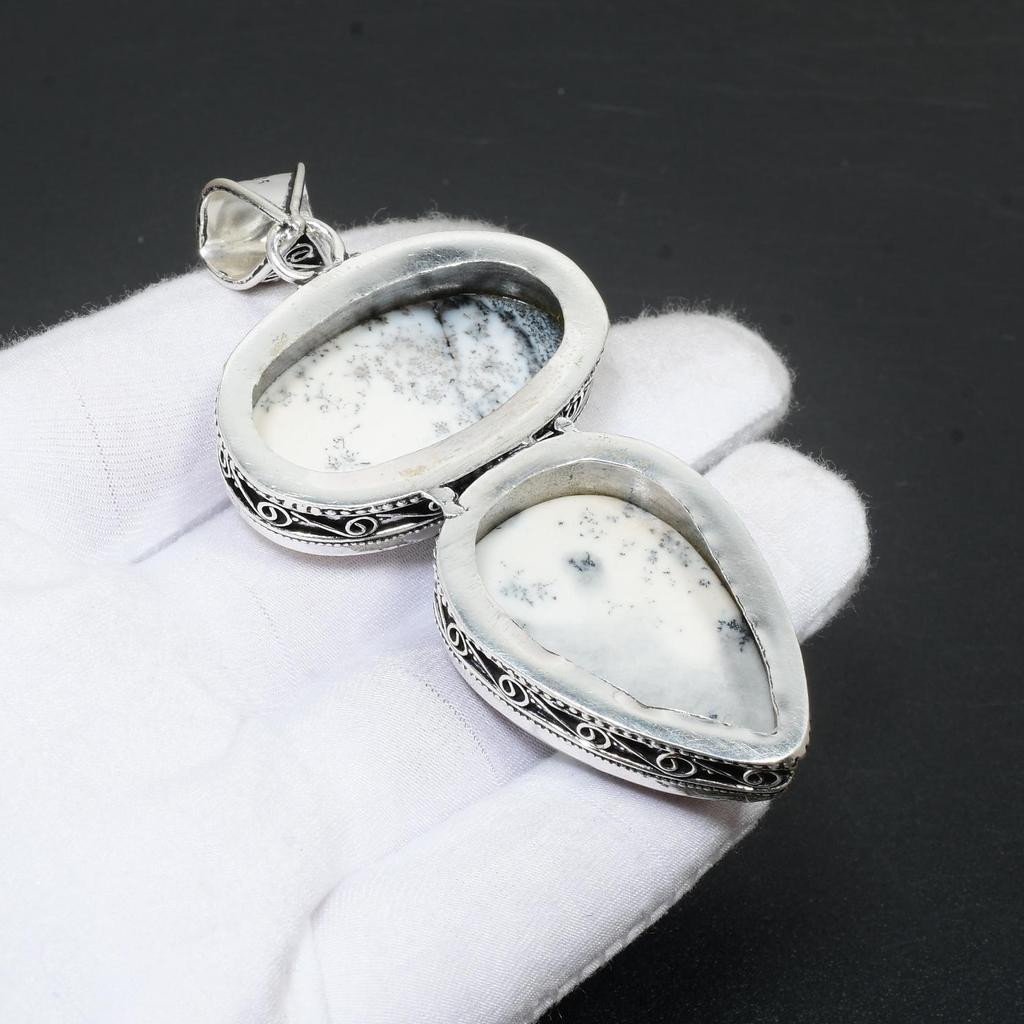 Дендрит Опал Драгоценный Камень Ручной Работы Стерлингового Серебра 925 Подвеска Античный Двойной Натуральный Дендрит Опал Драгоценный Камень Ювелирные Изделия Кулон Подарки Для Подруги