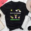 Death Is Coming Punk Funny Gothic Tshirt Dark Humor Unisex Tee Horror Meme Pastel Goth Sarcastic Rude Classic Streetwear