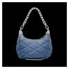 MICHAEL KORS Quilted Silver Hardware Polyurethane Blend Handheld Crossbody Shoulder Bag Women's Blue
