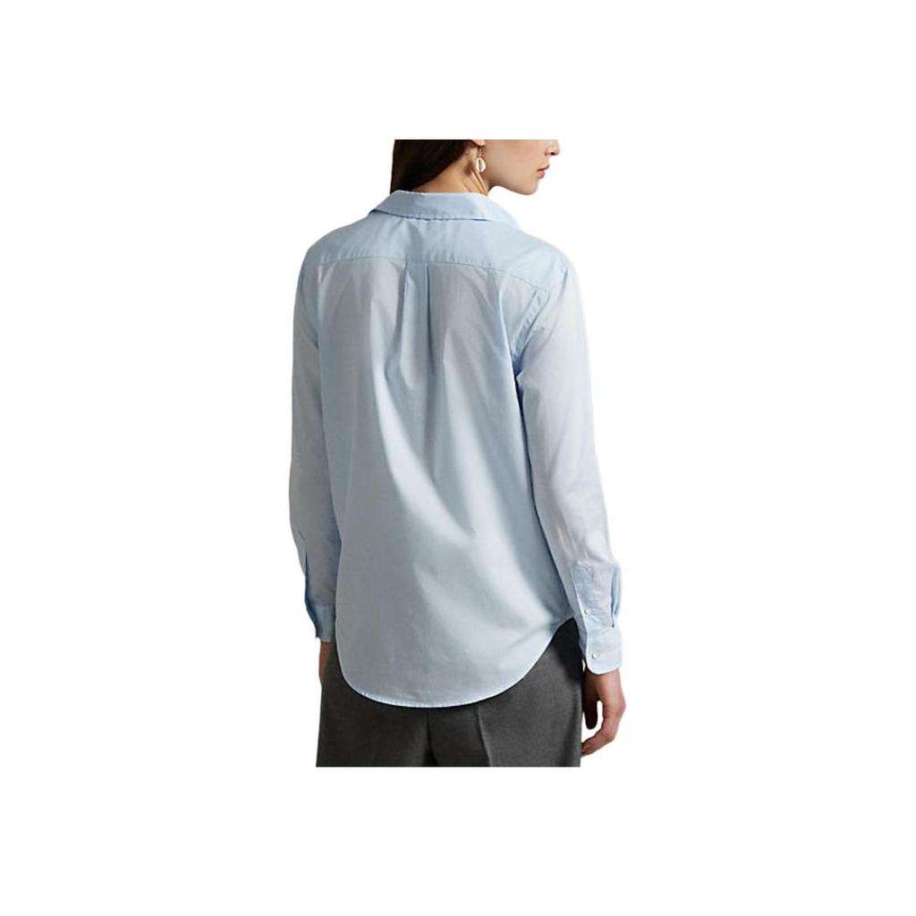 Polo Ralph Lauren Long Sleeve Shirt With Logo Women Shirts Blue WMPOSHTNDO20936-400