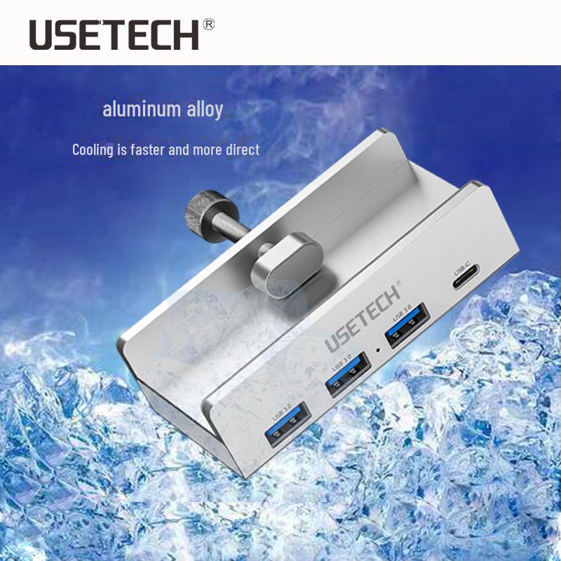 Концентратор USB 3.0 с задним зажимом и разветвителем питания — док-станция расширения с 1 по 4 порта