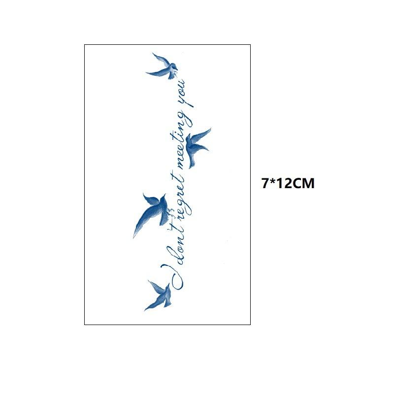 Маленький узор бабочка морская волна хвост рыбы другая сторона цветок маленький свежий сок травяной имитация грудь вода переводная татуировка наклейка