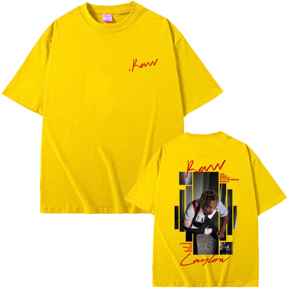 Rapper Laylow Raw Album Graphic Tshirt Unisex Women Clothing Hip Hop Fashion Pop Music T Shirt Male Casual Cotton Vintage Tshirts