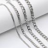 Женское мужское ожерелье из нержавеющей стали с кубинским звеном Nk Chain Silver Color Basic Punk Male Choker Jewelry Gifts