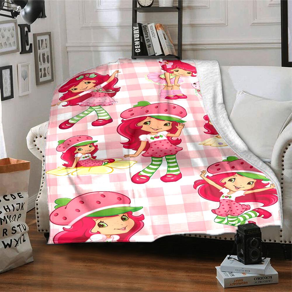 1pc Princess Strawberry13 Blanket, Gift, for Men and Women, Soft Blanket, Good for Sofa Bed Couch Travel, Lightweight Flannel Blanket