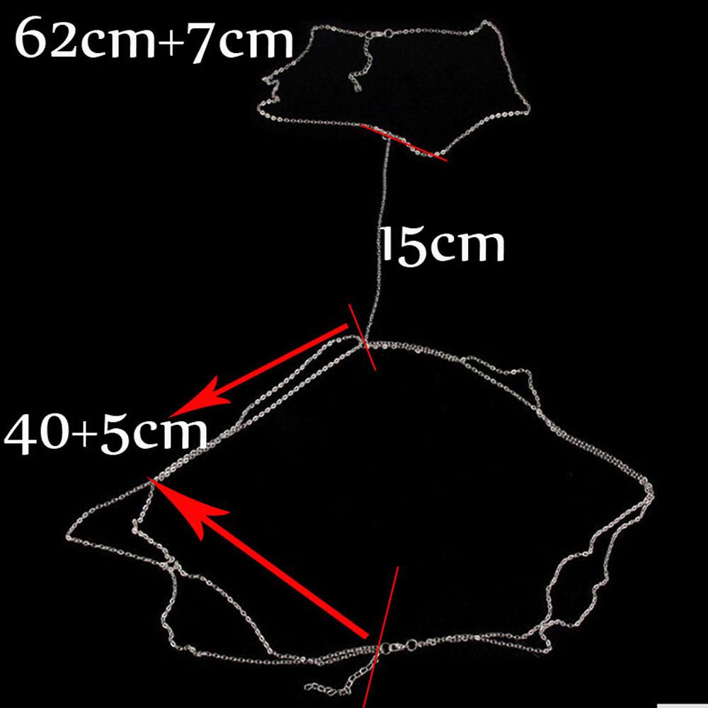 Gold Silver Sexy Slave Harness Bikini Bra Chest Belly Waist Beach Jewelry Body Chain