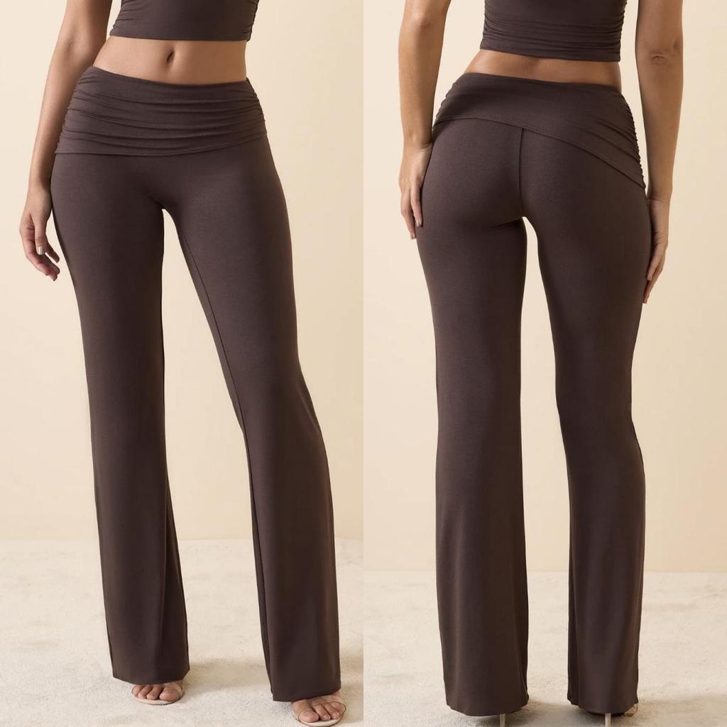 Женские брюки для йоги клеш с высокой талией Regina: Слимминг, Дышащий, Телесный, Европейский и Американский Фитнес Стиль