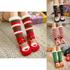 Праздничные рождественские носки-тапочки с мягкой подкладкой из искусственного флиса и подошвой с противоскользящим покрытием