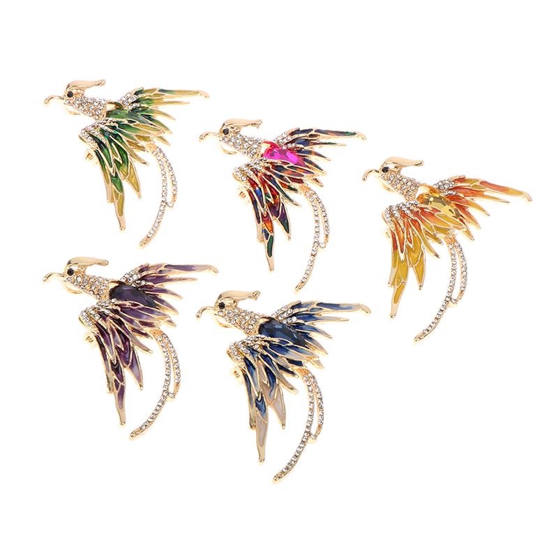 Phoenix Bird Brooches Pin For Women Enamel Flying Beauty Bird Party Gift