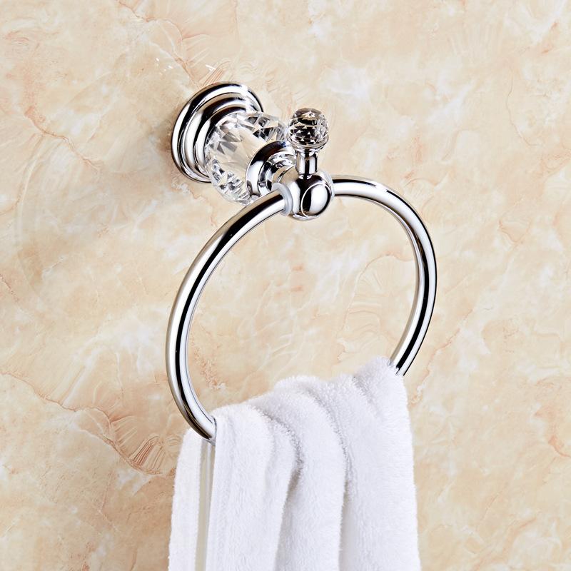 Crystal Bathroom Towel Ring Black Bathroom Towel Rack Holder Crystal Chrome Towel Ring,Towel Bar Bathroom Accessories Gold