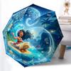 1pc Sturdy 8-Bone Auto Umbrella, Moana Ocean Adventure Umbrella, Digital Printed, Foldable Umbrella for On-the-Go Outdoor Use