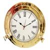38.1 Cm Polish Brass Marine Brass Ship Porthole Clock Analog Clock Nautical Wall Clock Home Decor Vintage Clock.